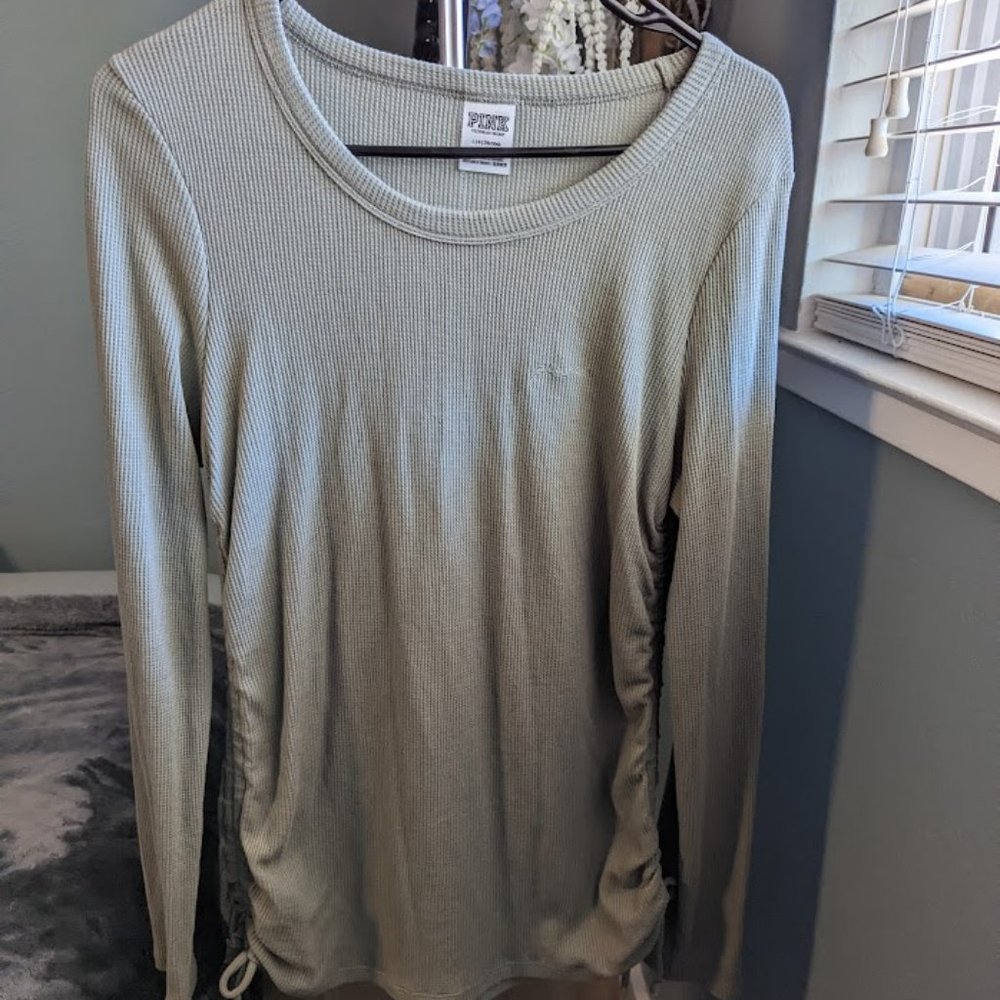 Pink cinched thermal long sleeve